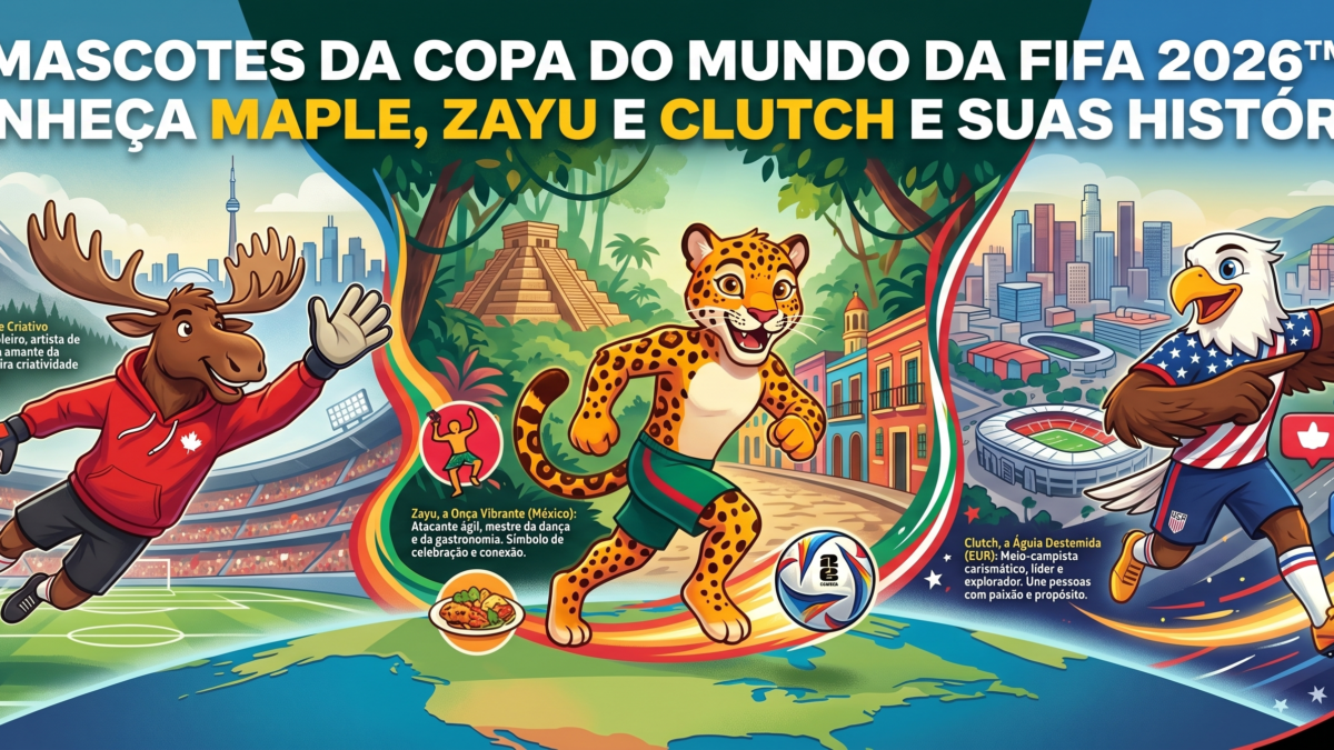 Mascotes da Copa 2026: Conheça Maple, Zayu e Clutch e Suas Histórias